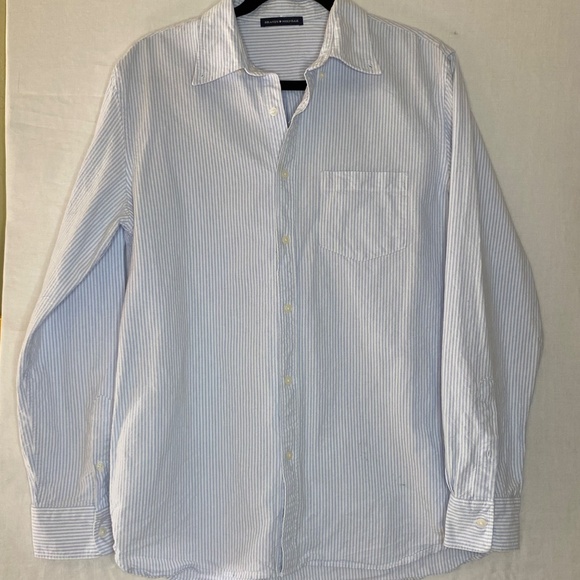 Brandy Melville Women's Button up Top, One Size, Blue & White Stripe - Picture 2 of 9